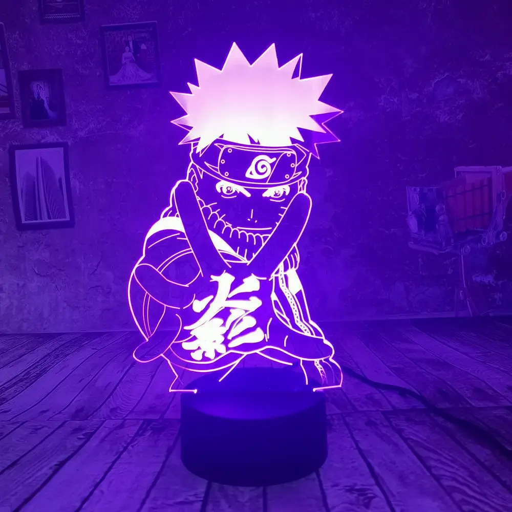 Ночник Наруто Аниме Uzumaki для детей 7 цветов Рождество подарок на день рождения