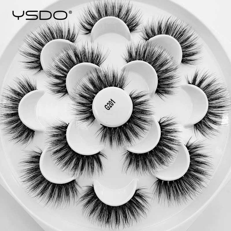YSDO, 7 пар, норковые ресницы, натуральные длинные накладные ресницы, объемные ресницы, макияж, 3d норковые Искусственные ресницы, накладные ресницы
