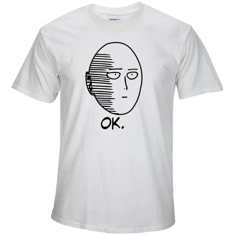 100% хлопок Аниме One Punch Man с принтом Мужская футболка модные удобные мужские