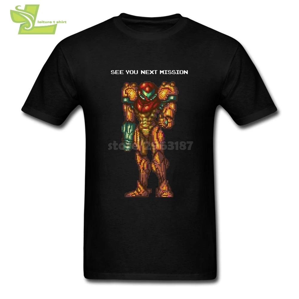 Дизайнерские футболки See You Super Metroid Мужская футболка с круглым вырезом и коротким