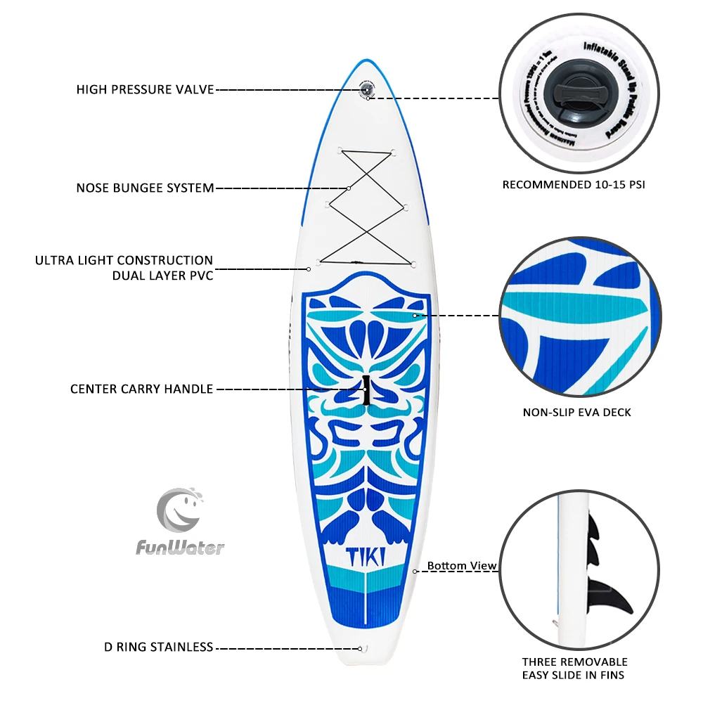 Надувная доска для серфинга Sup Board набор весла 320*84*15 см с рюкзаком поводком