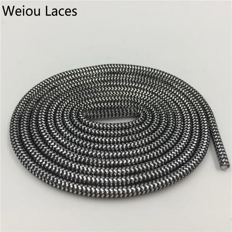 Weiou Sparkle Wavy Gold Silver Metallic Shoelaces Round Shoe Strings Black White Ropelace Dress Glitter Woman Lady Trainer Laces