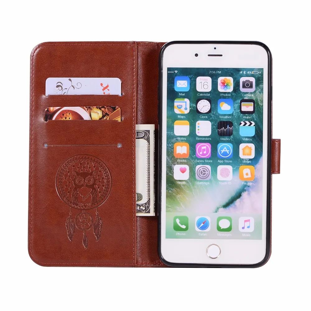 Чехол для телефона iPhone 8 Plus чехол из искусственной кожи с 3D рисунком совы