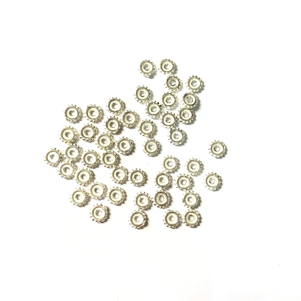100pcs/lot 925 Solid Sterling Silver Spacer Beads 4.5mm Findings FIT DIY silver jewelry | Украшения и аксессуары