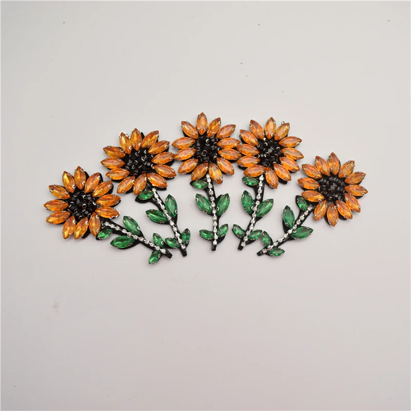 12 шт. жёлтые акриловые камни в виде подсолнечника и горного хрусталя бисер