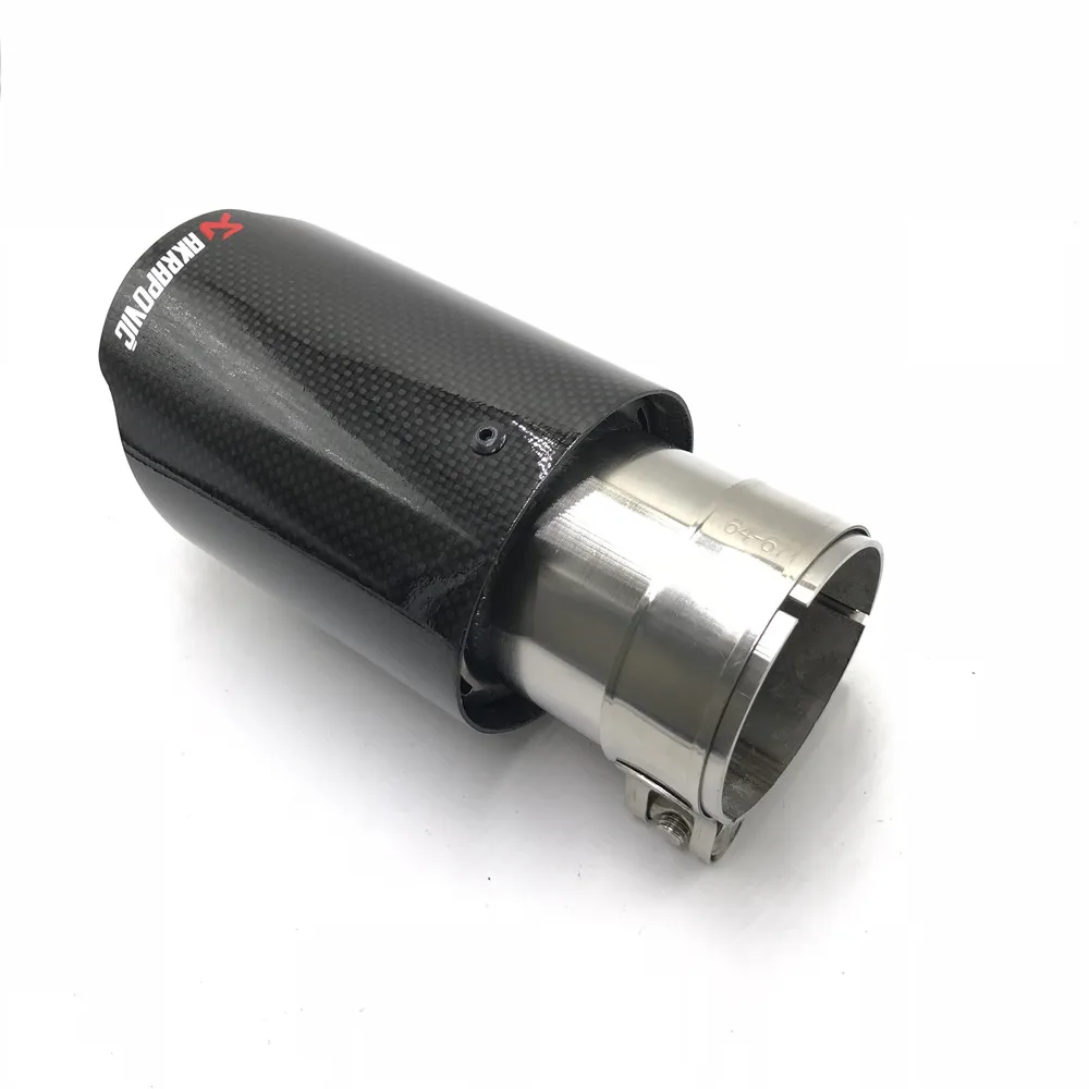 1 шт. Универсальный Akrapovic глянцевый выхлопной наконечник из углеродного волокна выхлопная труба из нержавеющей стали
