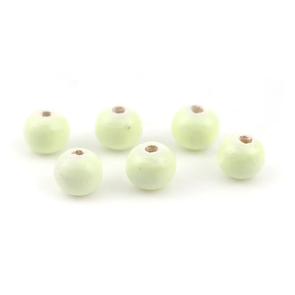 DoreenBeads деревянные бусины Круглые светло-зеленый бежевый около 7 мм (2/8 &quot) Диаметр