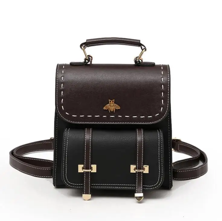Black Backpack Zebella, винтажный женский рюкзак из искусственной кожи,, простой рюкзак в консервативном стиле, Женский Известный Рюкзак для колледжа, Модный женский рюкзак - Цвет: Black Backpack