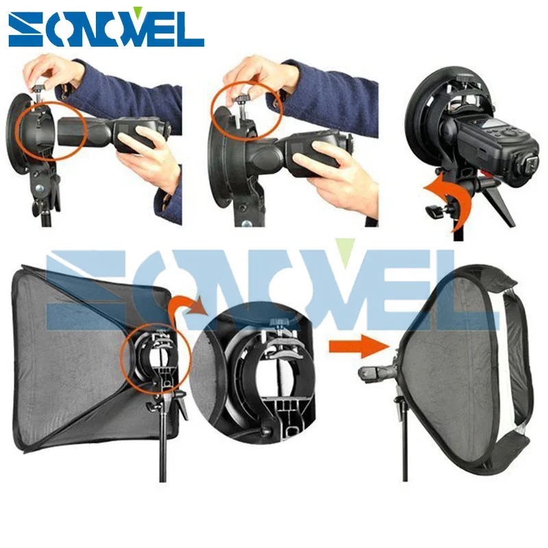 Godox 80x80 см 32*32 дюймов софтбокс комплект Рассеиватель Вспышки + s образный кронштейн