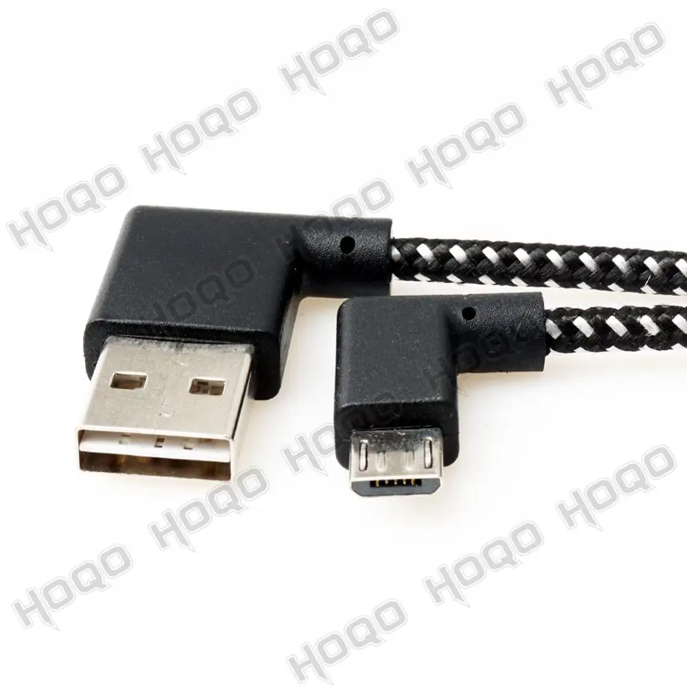 Микро Плетеный USB 2 0 штекер на левый угол микро 5pin кабель Реверсивный правый