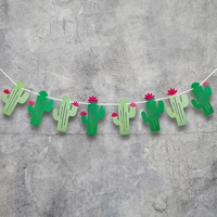 1set diy party banners decoration mexican cactus birthday festival flags halloween easter anniversary wedding supplies