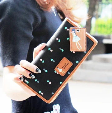 Модные женские туфли кошельки Засов держателя карты из искусственной кожи милые