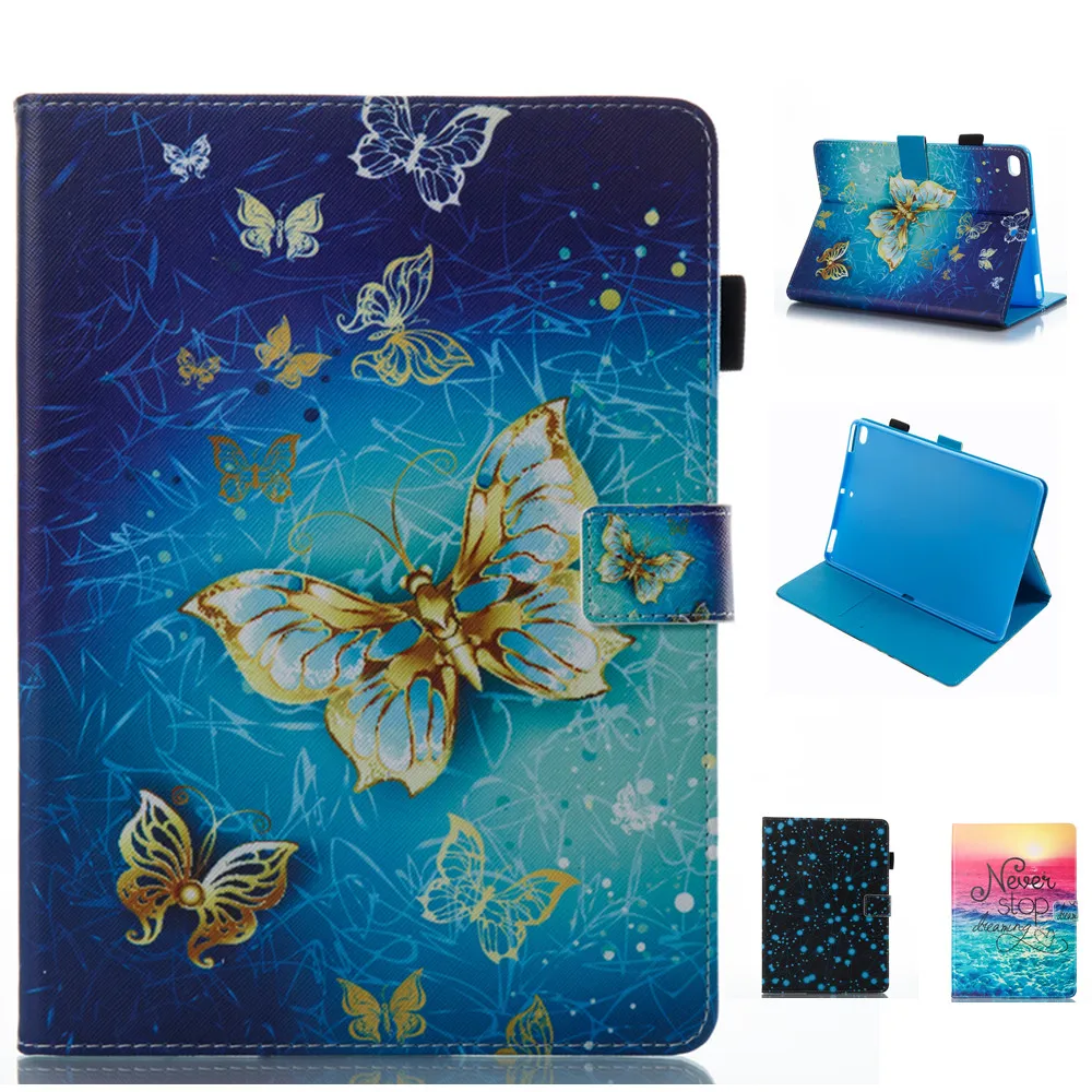 Умный кожаный чехол для планшета с мультяшным Рисунком бабочки iPad нового 2017 2018 9 7