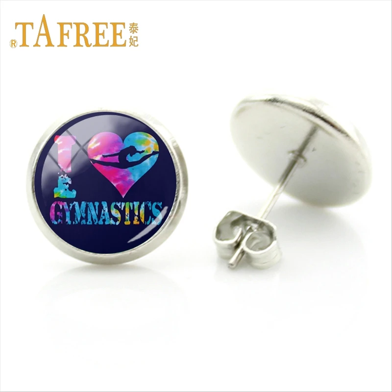Серьги-гвоздики TAFREE для балета и гимнастики изящные круглые ювелирные украшения