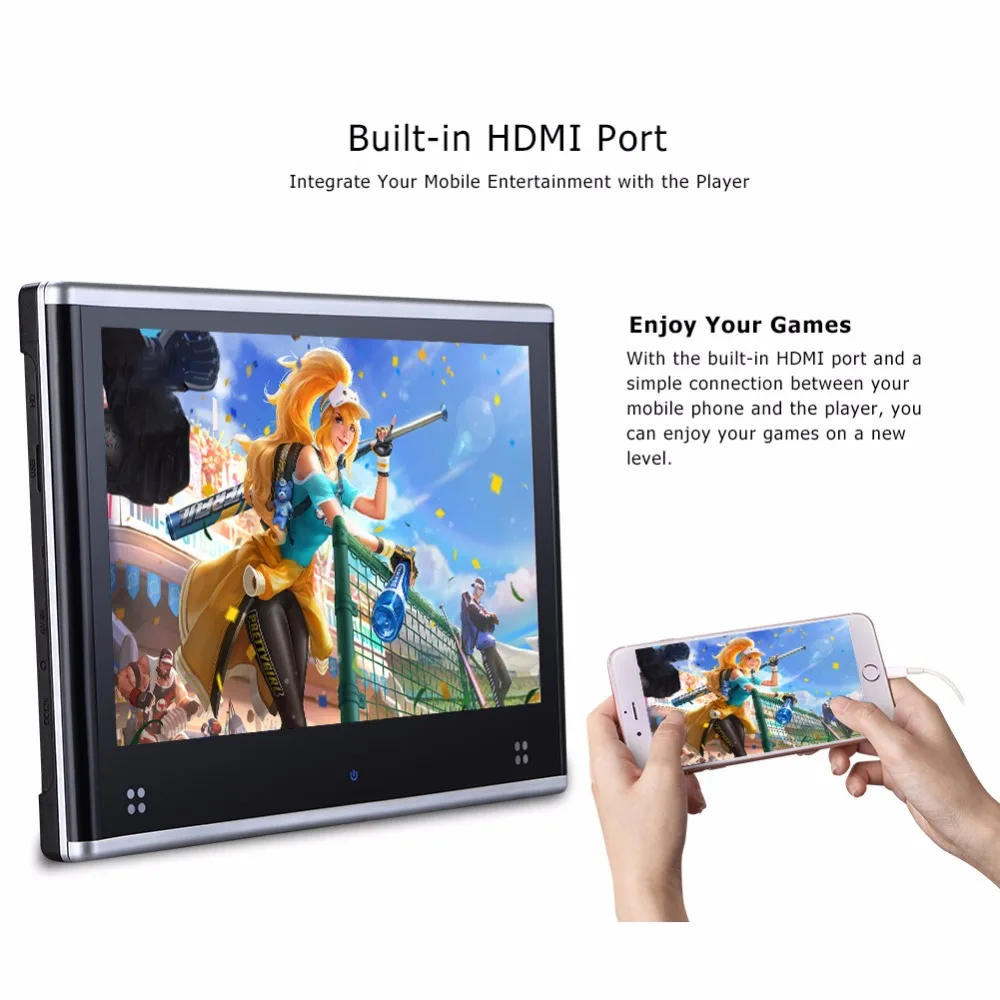 10 1 дюймовый сенсорный экран FHD подголовник DVD с FM/IR/USB/SD/беспроводная игра/HDMI (1