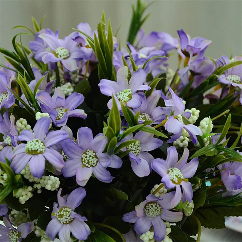 

Artificial Flowers Silk 6 Fork Fake Flower Fall Vivid Cosmos Simulation Leaf Wedding Home Table Desk Party Decoration