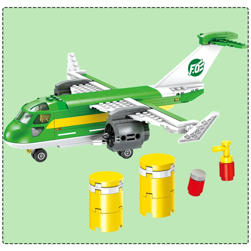 

Airport Cargo Plane Building Block Enlighten DIY Toy Compatible City Educational Toys 523Pcs Bricks Toys for Kids