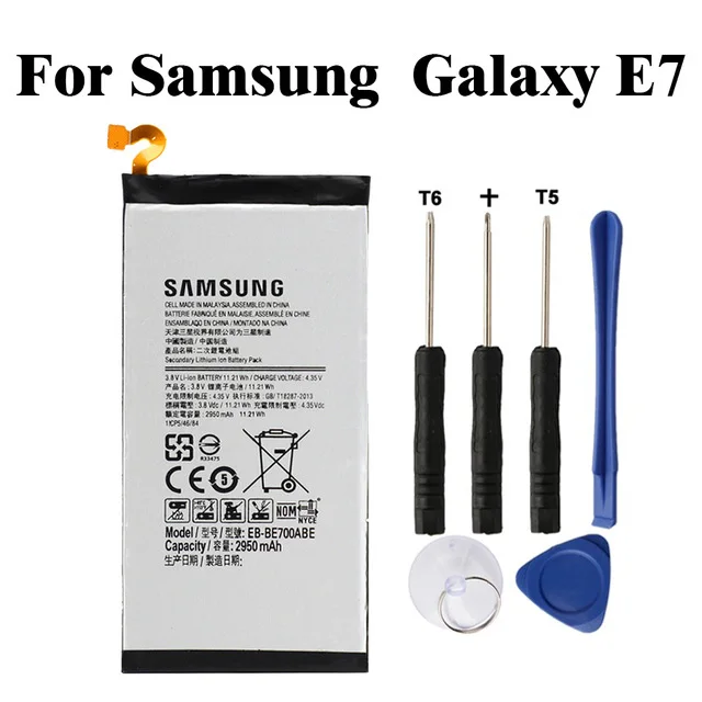 Новый оригинальный EB-BE700ABE для Samsung Galaxy E7 Батарея E7000 E700F 2950 mAh реальная Ёмкость Akku с