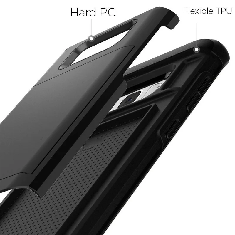 Чехол Ascromy Slim Armor CS для Galaxy S8 двухслойный кошелек дизайнерский держатель карт
