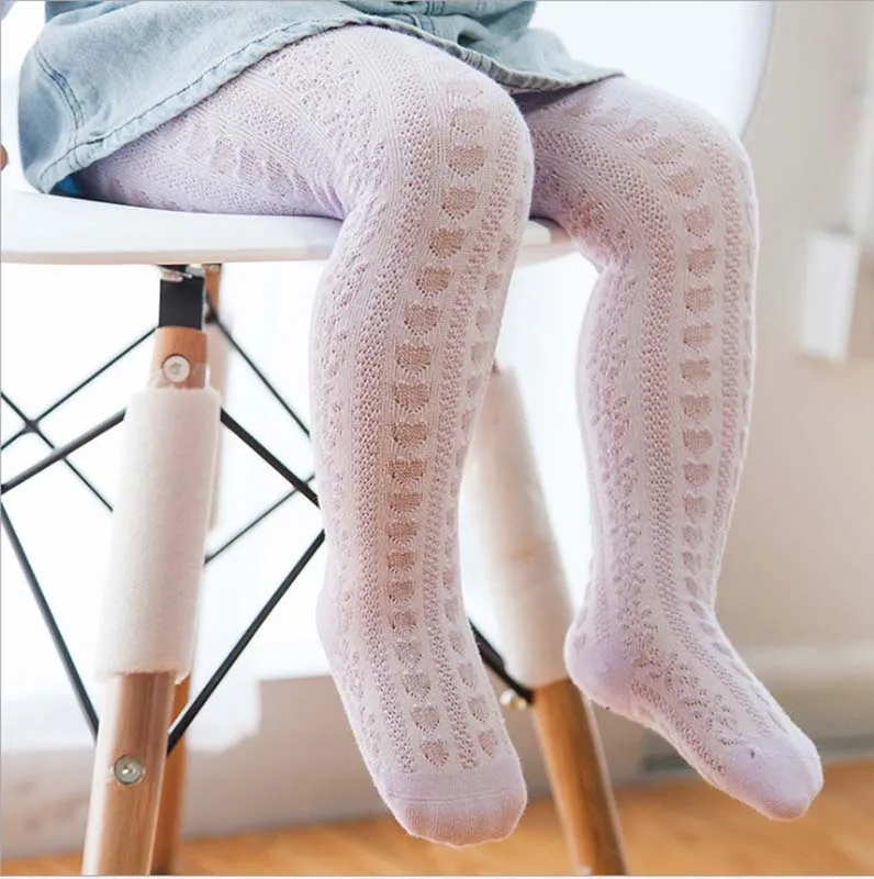 Фиолетовый Pudcoco/; колготки для маленьких девочек; зимние однотонные милые хлопковые колготки с сердечками; дышащие Теплые От 6 месяцев до 6 лет - Цвет: Фиолетовый