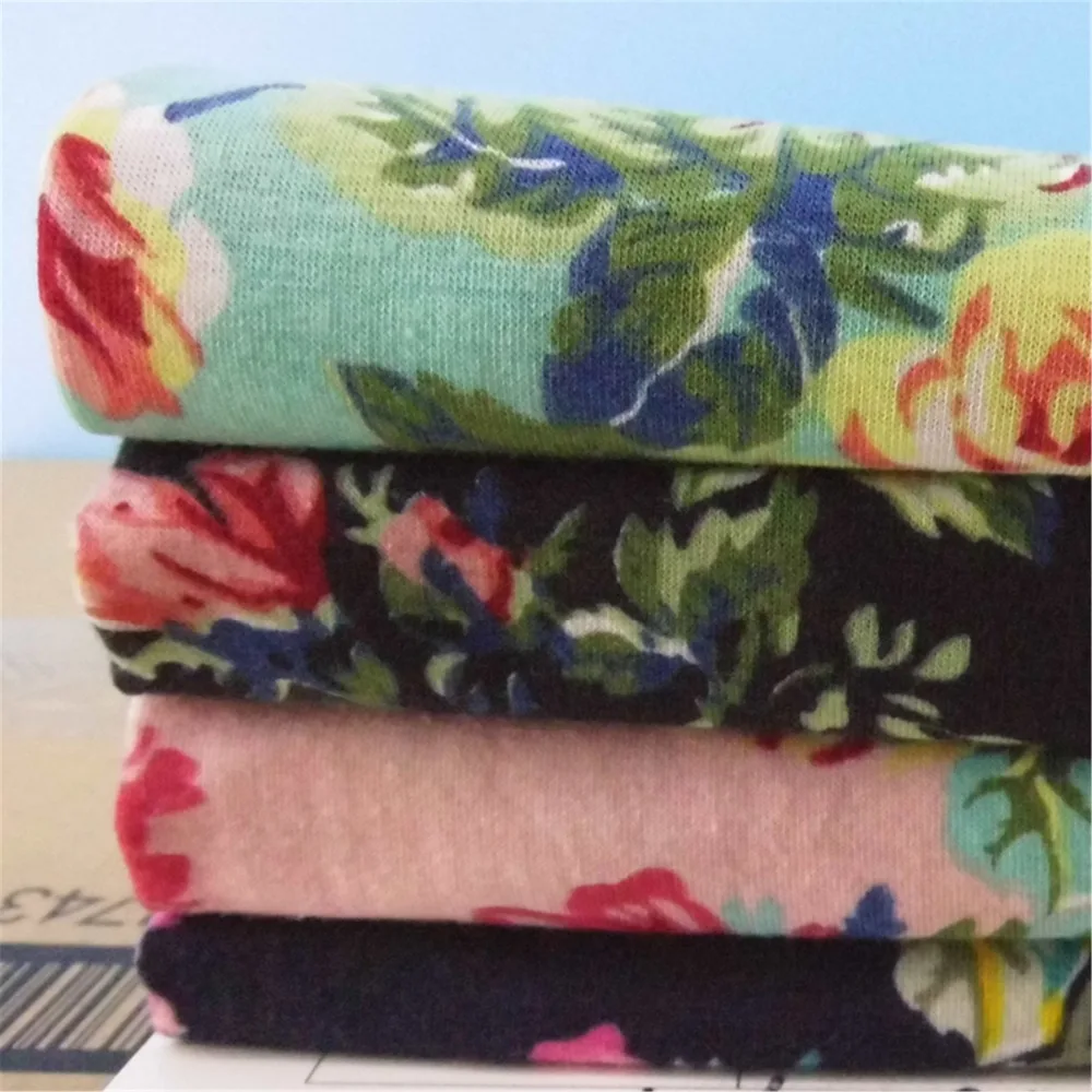 Модная одежда с цветочным принтом трикотажная ткань для шитья штаны платье юбка