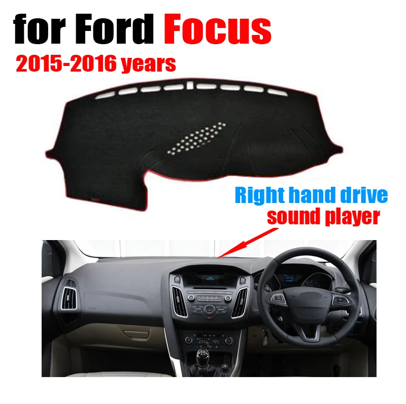 

RKAC Car dashboard covers mat for Ford Focus High configuration 2015-2016 Right hand drive dashmat pad dash auto accessories