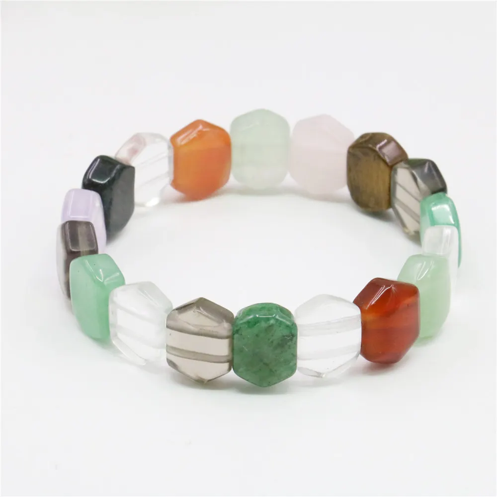 Multicolor Crystal Bracelet Jades Tiger Eye Natural Stone Women Girl Gifts DIY Hand Made Ornaments Fashion Jewelry Making Design | Украшения