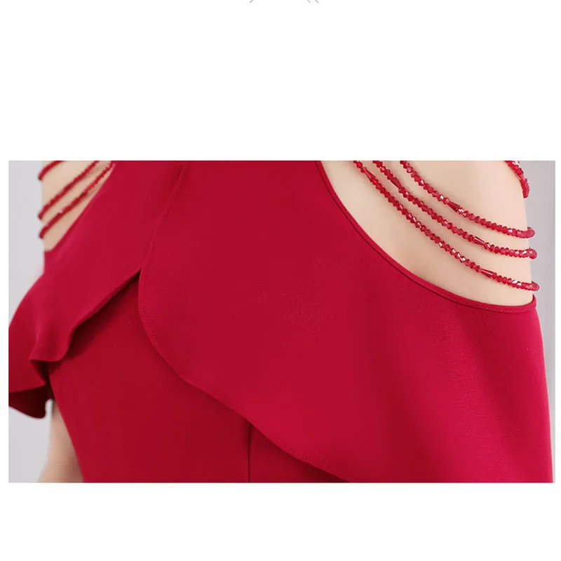 Элегантное короткое коктейльное платье с рукавами для девочек красное свадебное