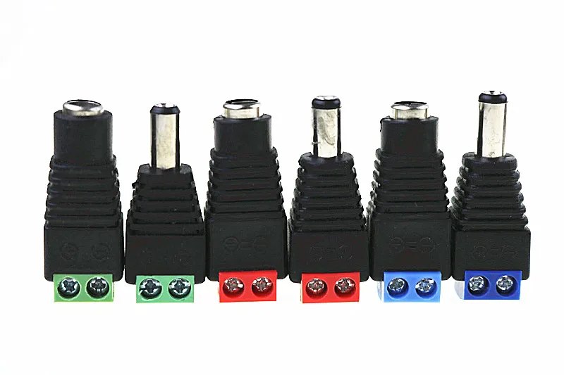 5 пар/набор 12V красные синие зеленый шт. женский + мужской разъем постоянного тока 2