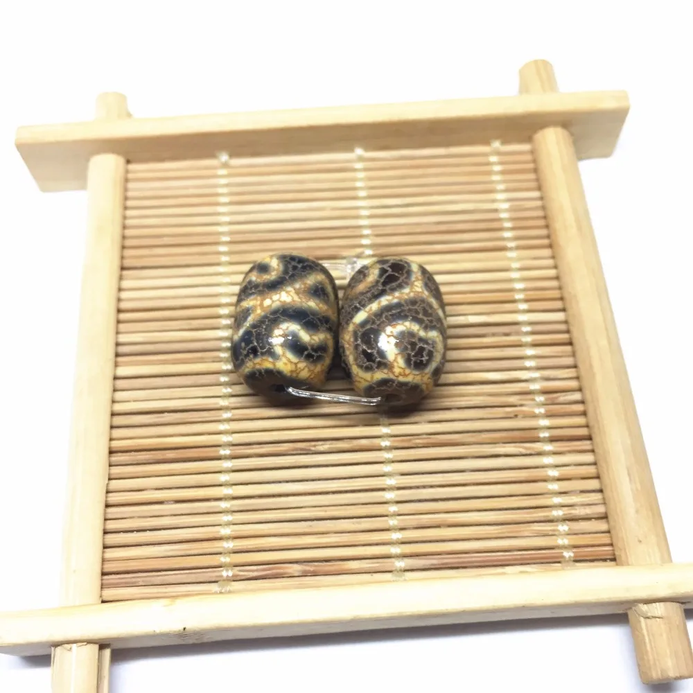 2pcs/lots Natural Agate Stone 13mm*17.5mm Tibetan Dzi Beads Special Totem For Jewelry Making Bracelet Necklace | Украшения и
