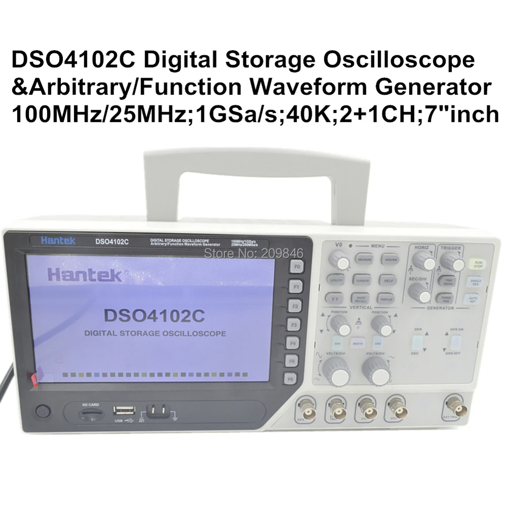 Hantek DSO4102C 2 канальный цифровой осциллограф 1 канал произвольные/Функция генератор