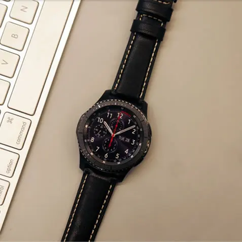 Ремешок кожаный для Samsung Galaxy Watch 46 мм Gear S3 22 классический браслет наручных часов