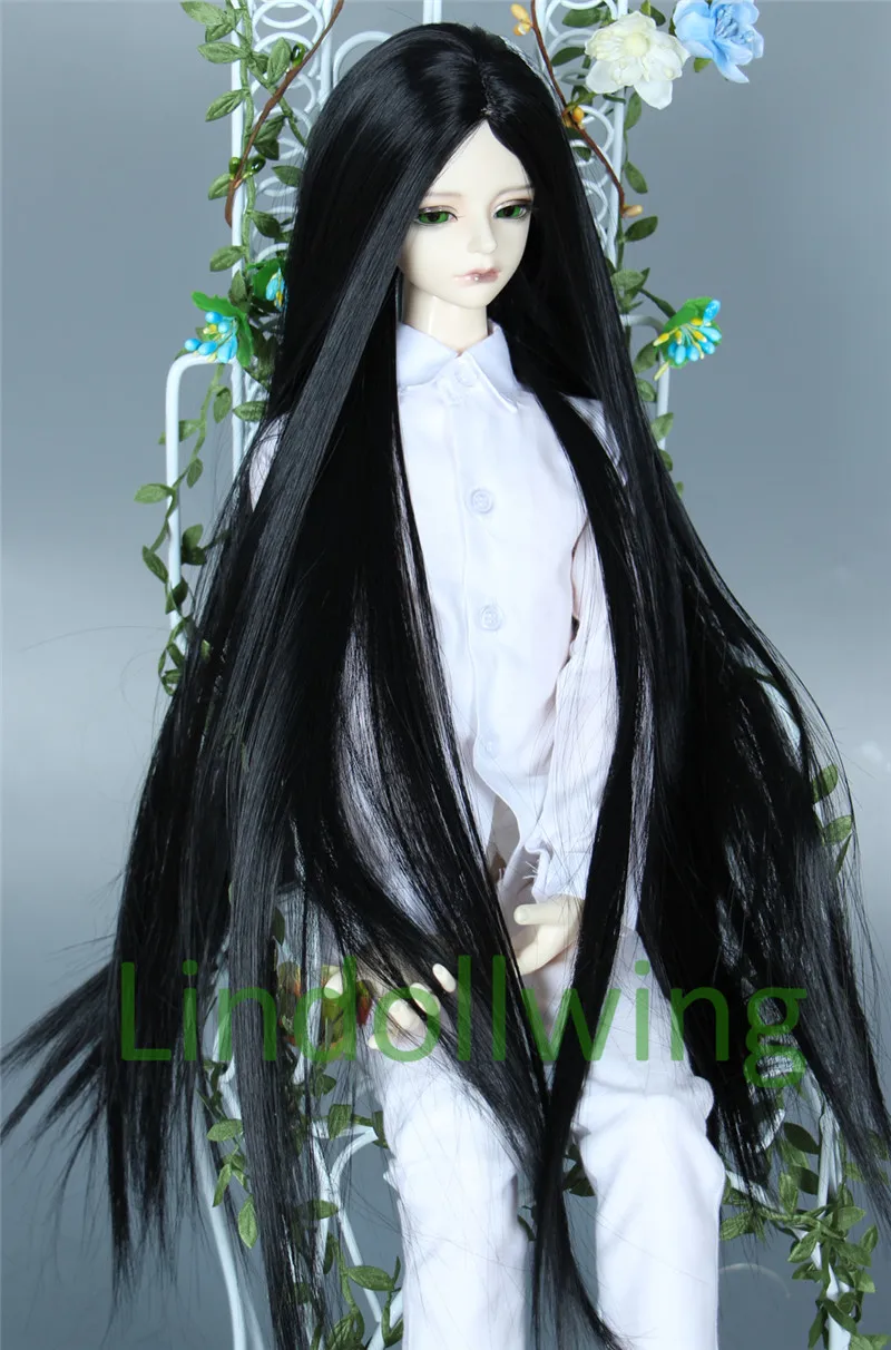 1/3 BJD парик Pullip Dal DD SD LUT Dollfie кукла 8-9 дюймов длинный черный 50 см | Игрушки и хобби