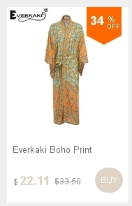Кимоно Everkaki, винтажное, свободное, с цветочным принтом, открытая стежка, одежда для сна, пальто, пояс в богемном стиле, с поясом, с длинным рукавом, сексуальное кимоно