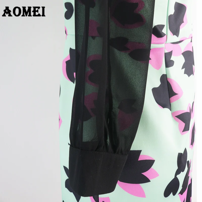 Women Bodycon Dress Slim Sexy Tight Package Hip Patchwork Chiffon Sleeves Clothes Robes Femme Fashion 2019 Spring New Arrival | Женская