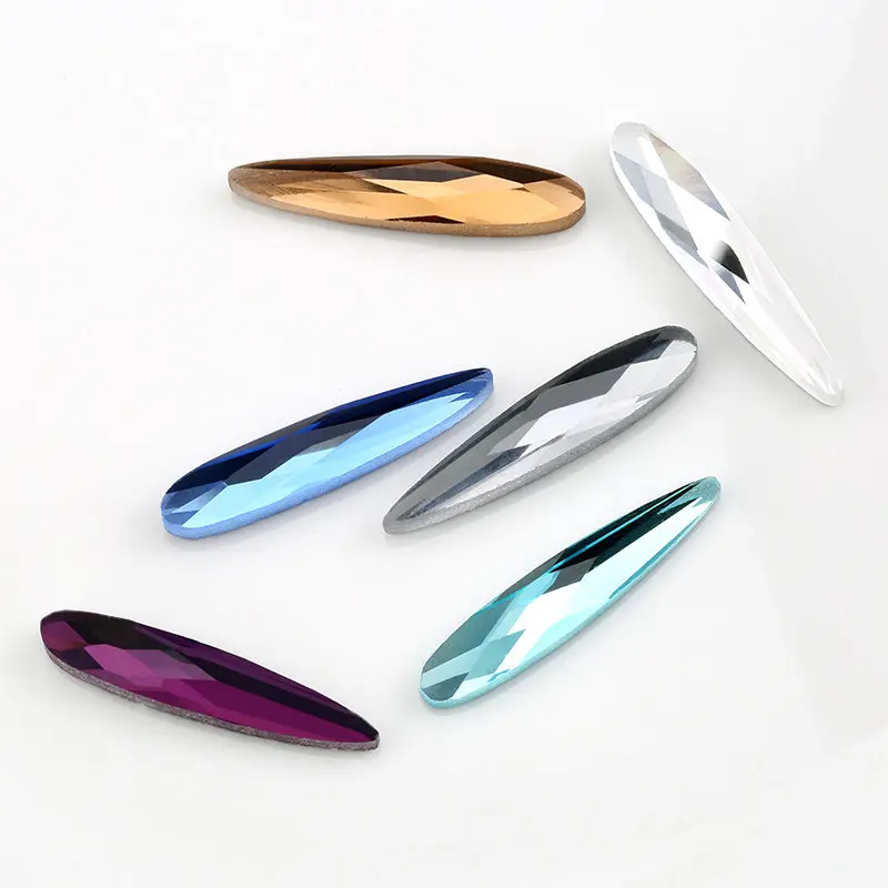Mixed Colors QIAO 6*30 мм большой размер не горячей фиксации стекло камень одежды Flatback Стразы 20 шт./лот - Цвет: Mixed Colors