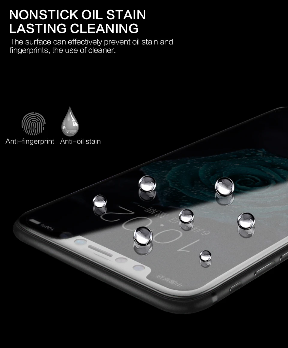 PZOZ для apple iphone x закаленное стекло полное покрытие 5D edge iphone x пленка для iphone 10 защита экрана матовая упаковка стекла 5D посылка
