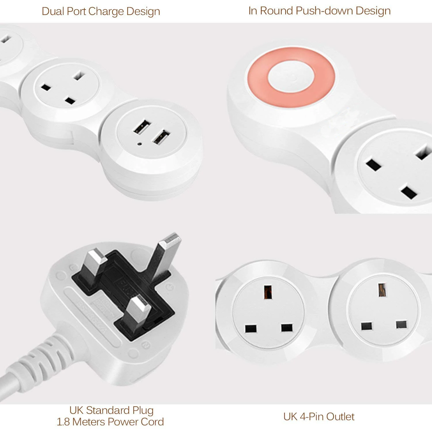 Силовая лента UK Гибкая Поворотная подвижная розетка с USB индикатором светильник 1,8 м удлинитель 10А зарядное устройство для путешествий