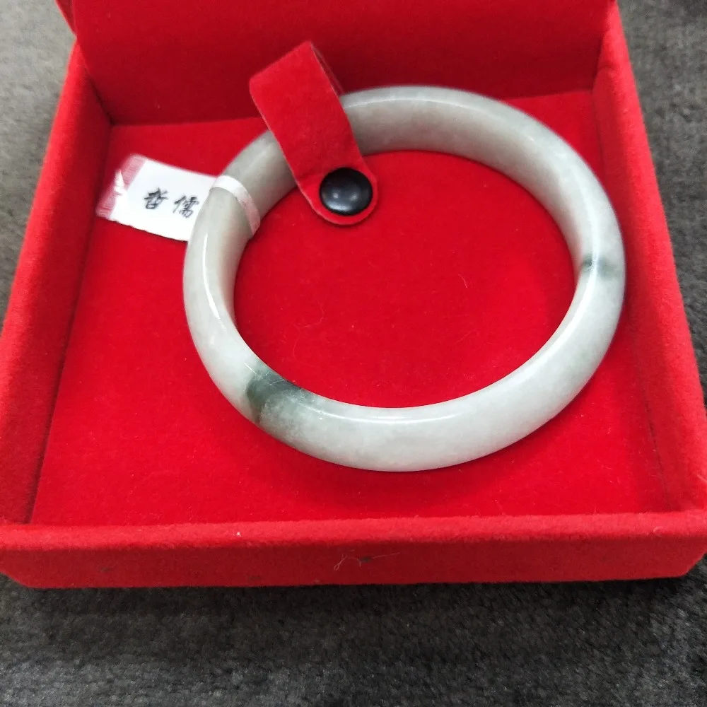 

Zheru Jewelry Natural Jadeite Bracelet Natural Pale Green + Dark Green 54-62mm Female Princess Bracelet A National Certificate