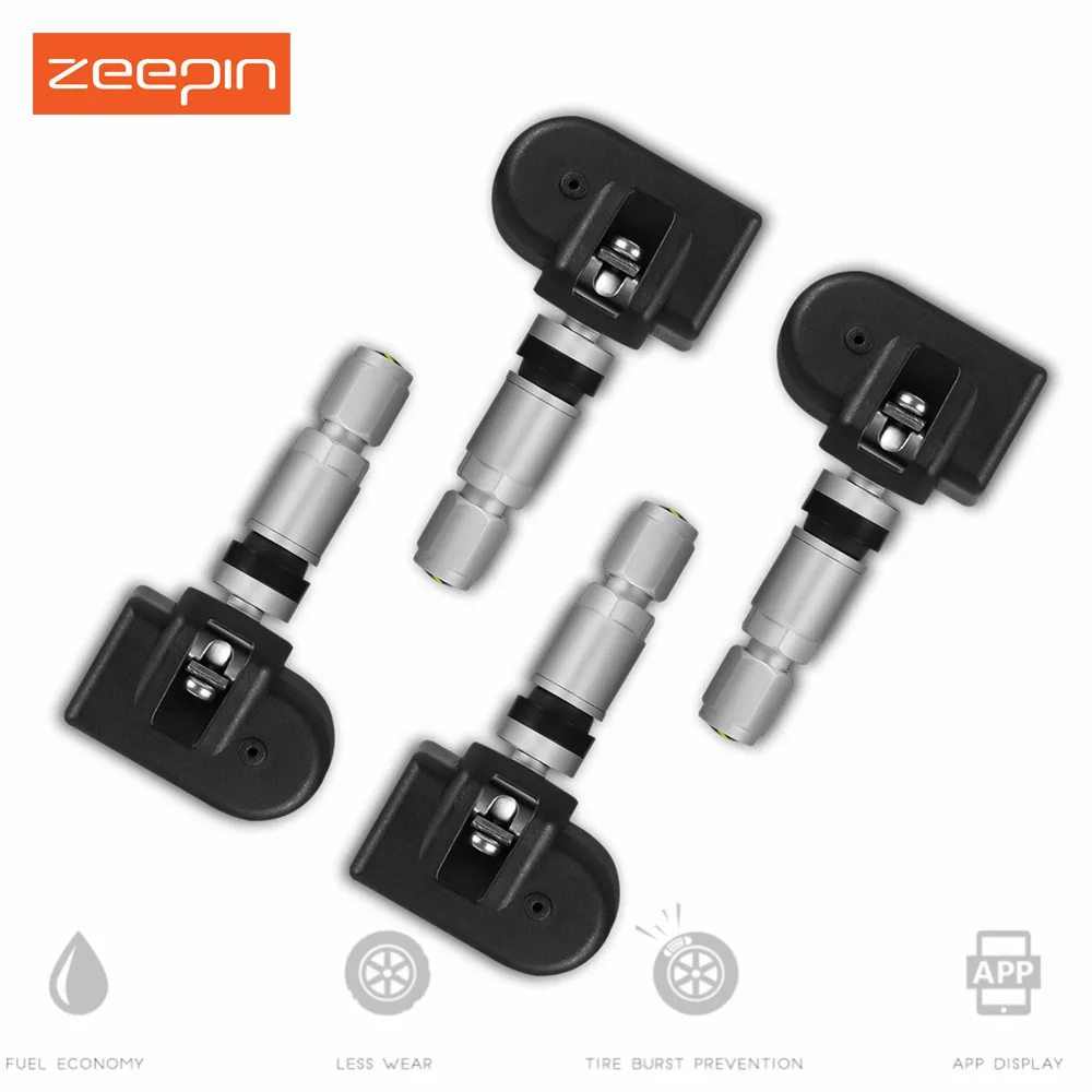 ZEEPIN BLE TPMS Bluetooth дисплей с низким энергопотреблением система контроля давления в шинах 4 внутренних датчика Подходит для iOS/Android