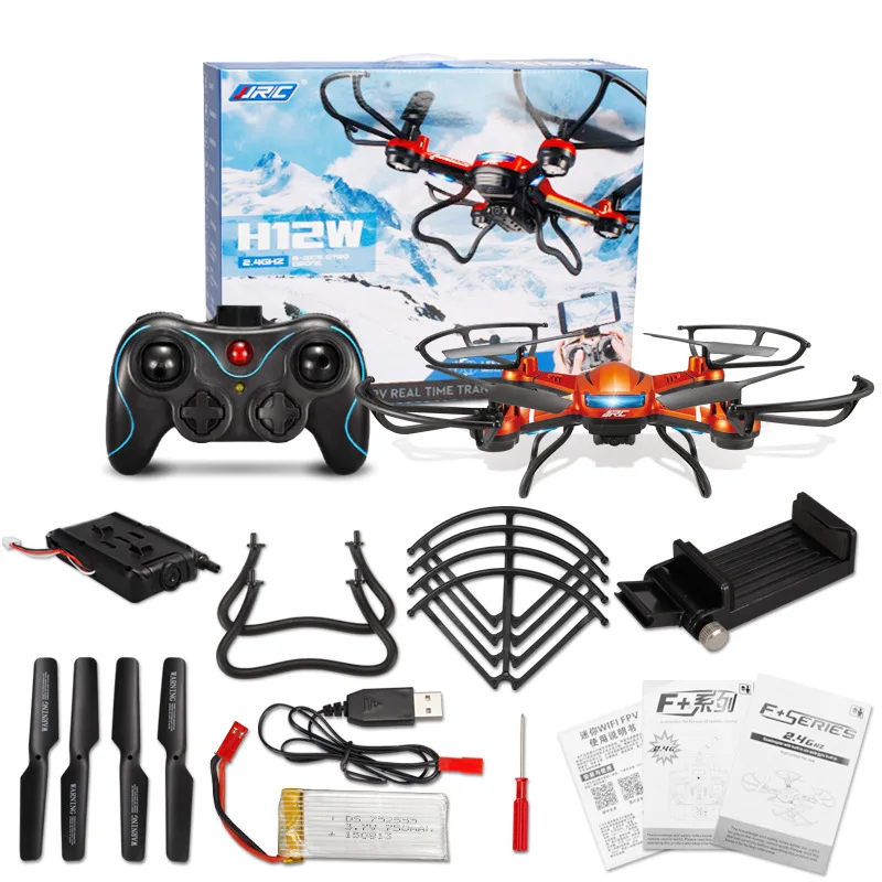 Беспроводные Дроны с камерой Jjrc H12w Квадрокоптеры Дрон на ру WiFi Летающая камера