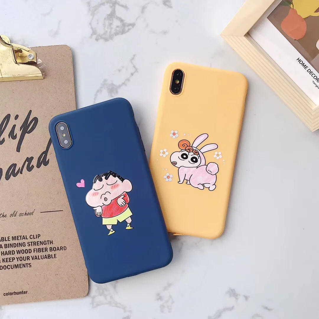 Чехол для телефона с рисунком милого поцелуя Crayon Shin-chan Sister iphone Xs MAX XR X 6 6s 7 8 plus