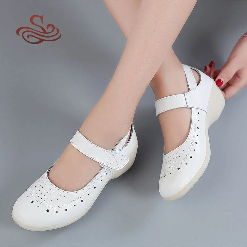 Горячая распродажа женская обувь из натуральной кожи для медсестер модная