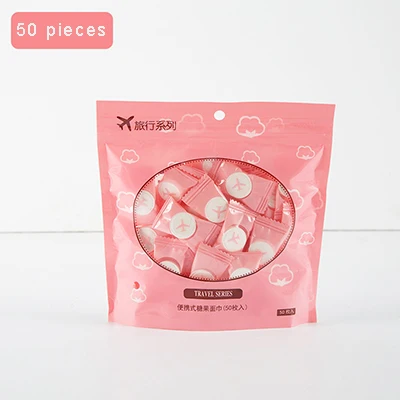 50pcs 50 шт/100 шт Портативные одноразовые полотенца для путешествий расширяемые мини компрессионные для спорта на открытом воздухе дорожные нетканые салфетки полотенце Mask-66825 - Цвет: 50pcs