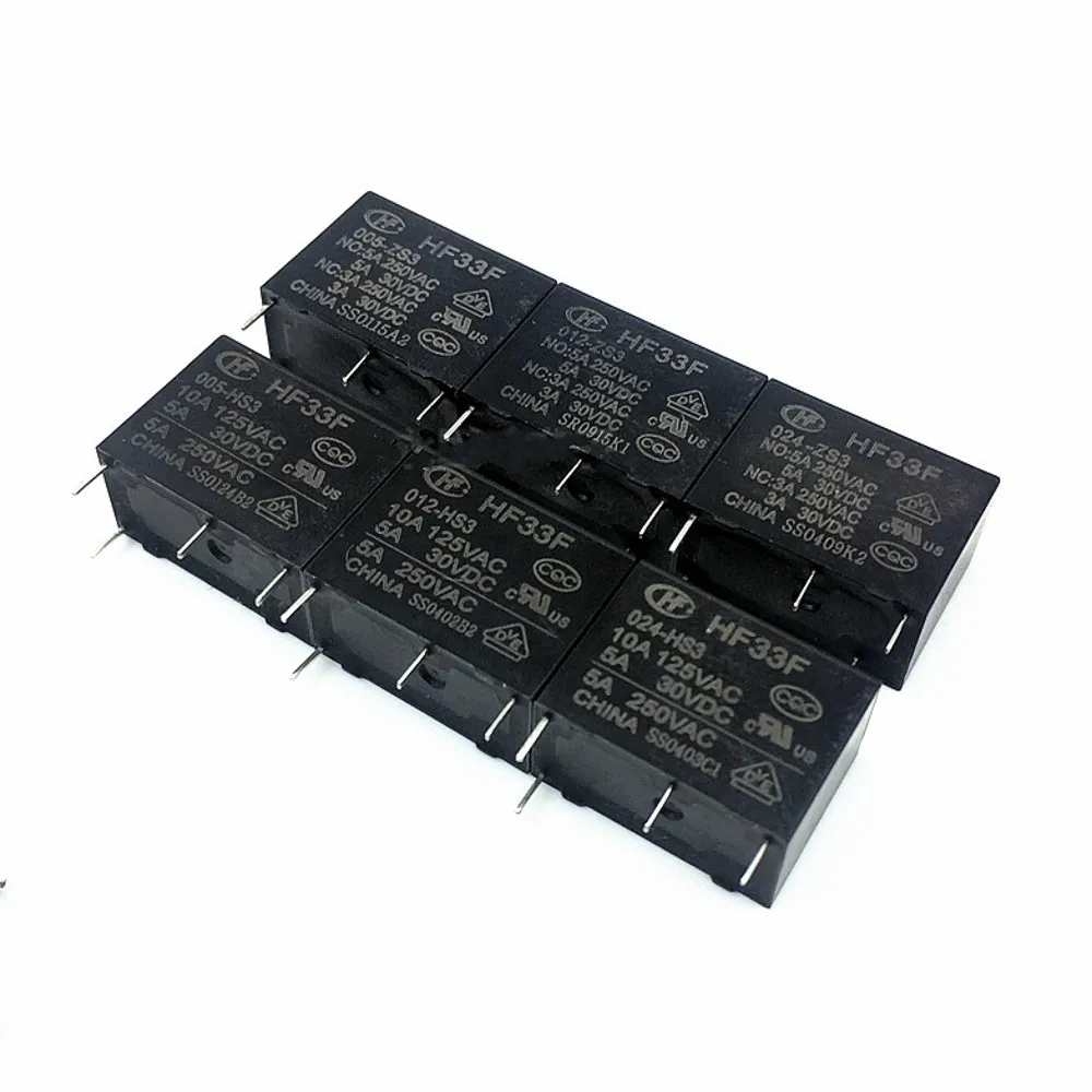 50 шт./лот Мощность реле HF33F JZC-33F-005-HS3 JZC-33F-012-HS3 JZC-33F-024-HS3 5A250VAC 4PIN