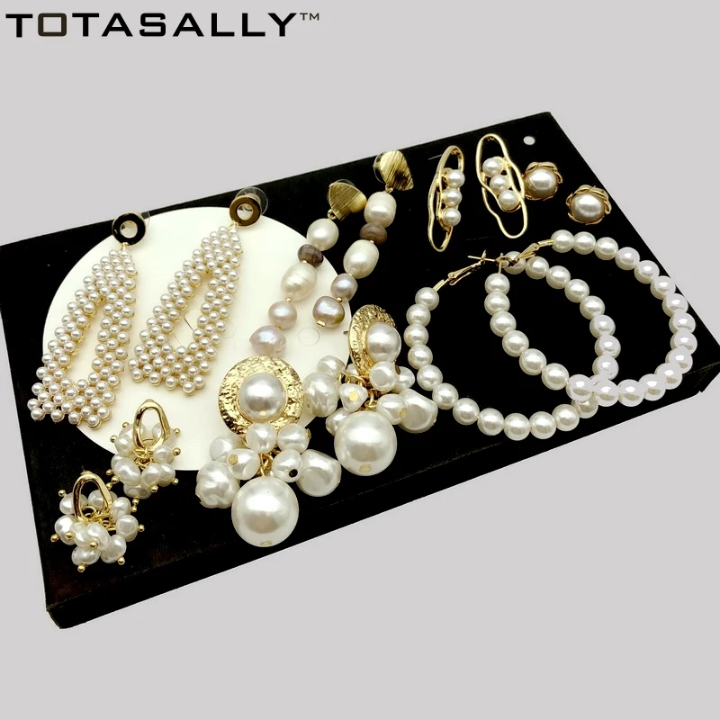 Серьги с искусственным жемчугом TOTASALLY роскошные большие женские серьги для