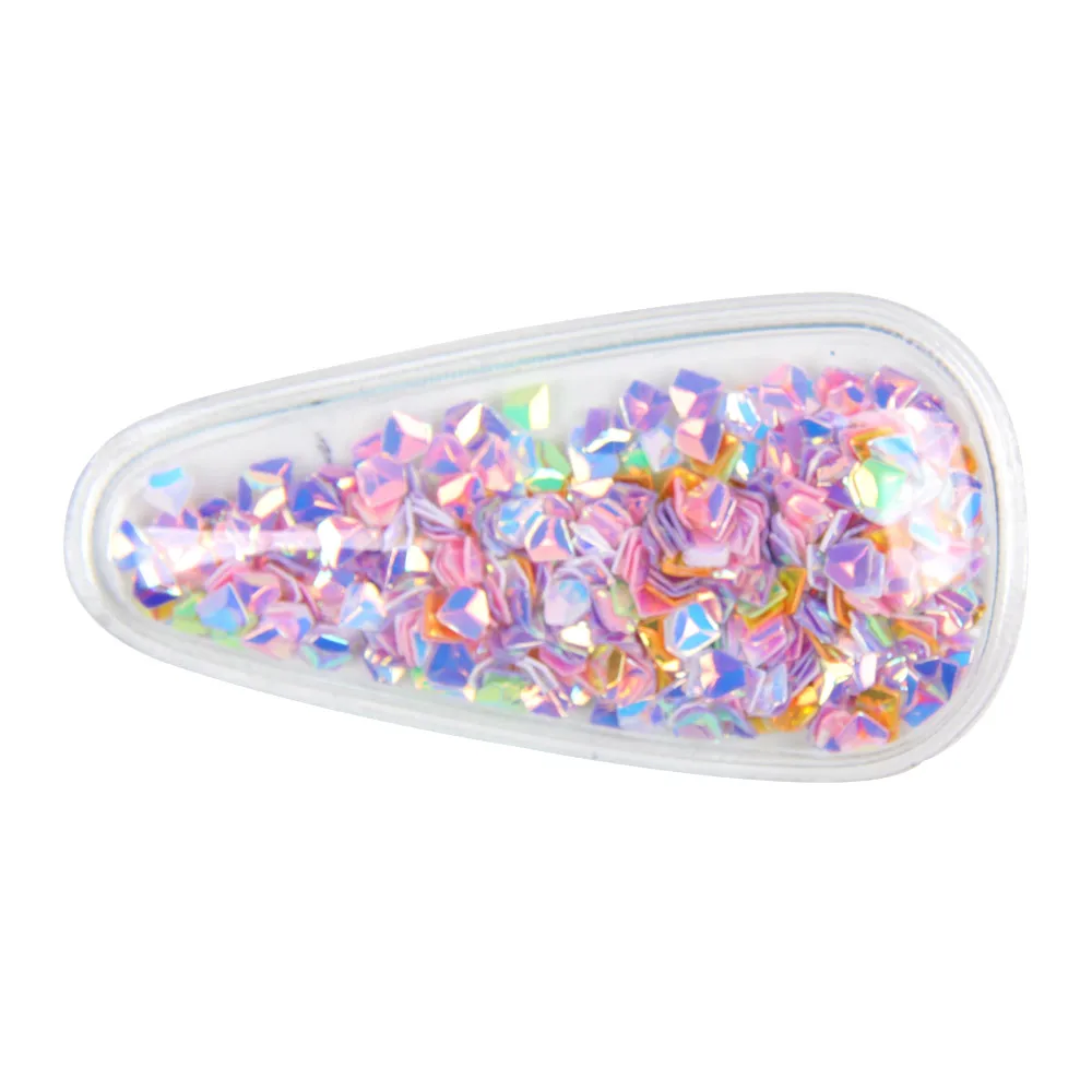 purple sequins horn IBOWS 5 шт. прозрачные аппликации с Красочные Блестки Жемчуг Сердце Звезда для DIY заколки для волос аксессуары ручной работы ремесло украшения - Цвет: purple sequins horn