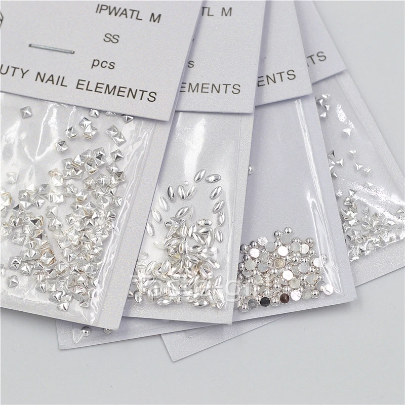 8 упаковок золотистых и серебристых 3D металлических квадратных круглых овальных