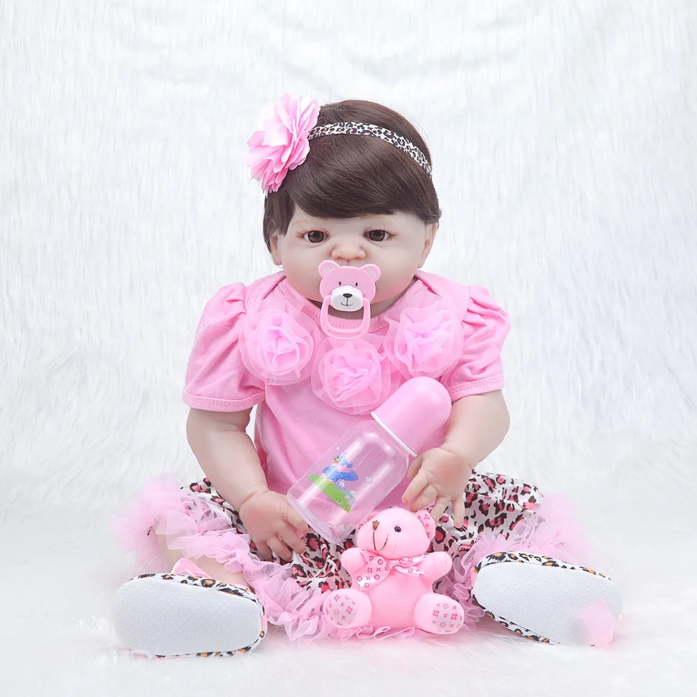 Новый дизайн Alive Babies Dolls Reborn 22 дюйма Boneca полностью силиконовая виниловая Детская