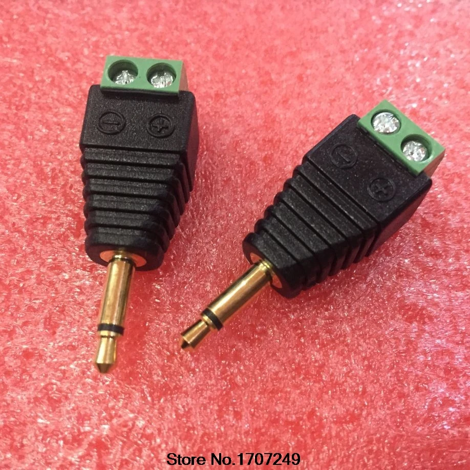 10 шт. позолоченный видео AV Balun 3 5 мм 2 полюсный моно штекер в винтовой разъем